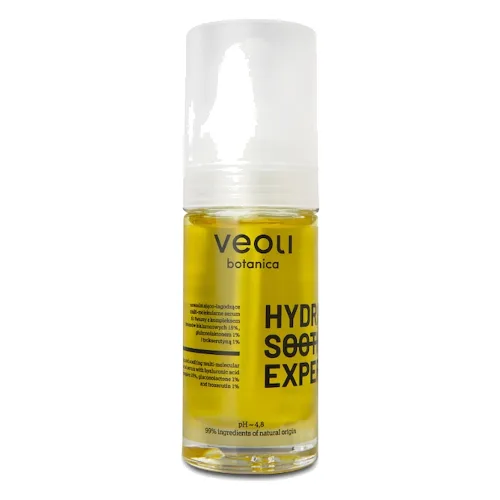 Veoli Botanica HYDRASOOTHING EXPERT Multi-molekularne serum do twarzy z kompleksem kwasów hialuronowych 15%, glukonolaktonem 1% i trokserutyną 1% Serum z kwasem hialuronowym 30 ml