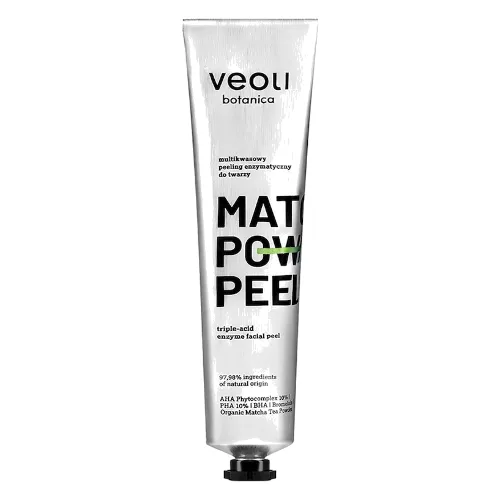Veoli Botanica MATCHA POWER PEEL Multikwasowy peeling enzymatyczny do twarzy Peeling do twarzy 75 ml