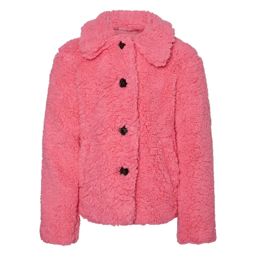 Vero Moda Girl Kożuch Cooper Teddy 10271644 Różowy Regular Fit