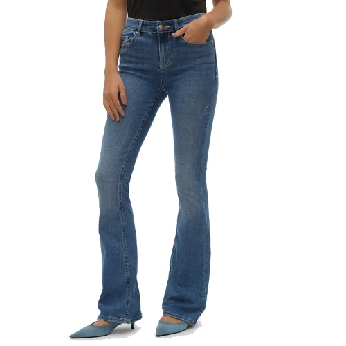 Vero Moda Jeansy Flash 10302478 Niebieski Flared Fit