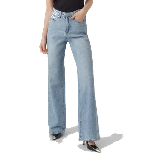 Vero Moda Jeansy Tessa 10283858 Niebieski Wide Leg