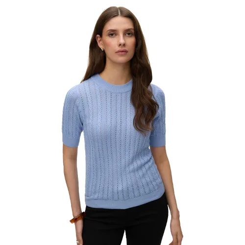 Vero Moda Sweter Morena 10321893 Błękitny Slim Fit