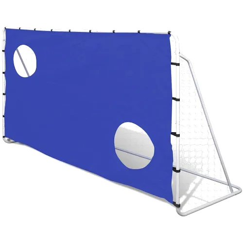 VidaXL Bramka piłkarska ze ścianką celowniczą stal 240x92x150 cm