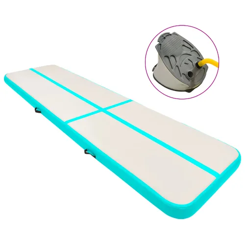 VidaXL Nadmuchiwana mata gimnastyczna z pompą 600x100x15 cm PVC