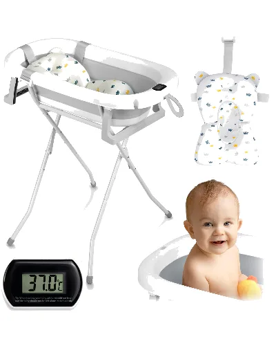 Wanienka ze stelażem, termometrem i wkładką Ricokids RK-287 szara