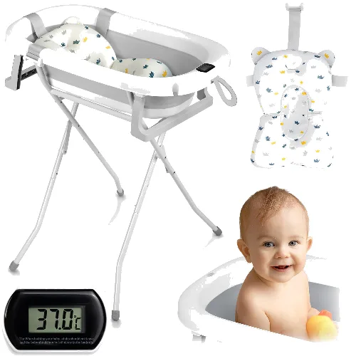 Wanienka ze stelażem, termometrem i wkładką Ricokids RK-287 szara