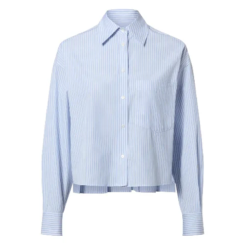 Weekend Max Mara bluzka koszulowa - WKDEden Kobiety Bawełna niebieski