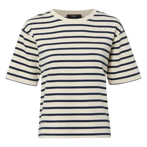 Weekend Max Mara Koszulka Kobiety Bawełna beżowy|niebieski