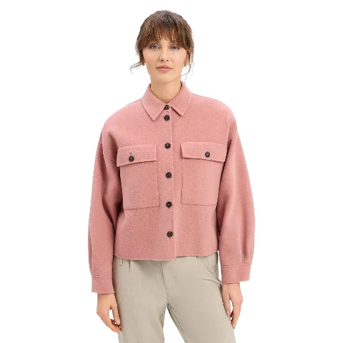 Weekend Max Mara kurtka wełniana Kobiety wełna ze strzyży różowy, 36