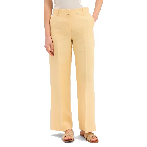Weekend Max Mara Lniane spodnie Kobiety len żółty, 36