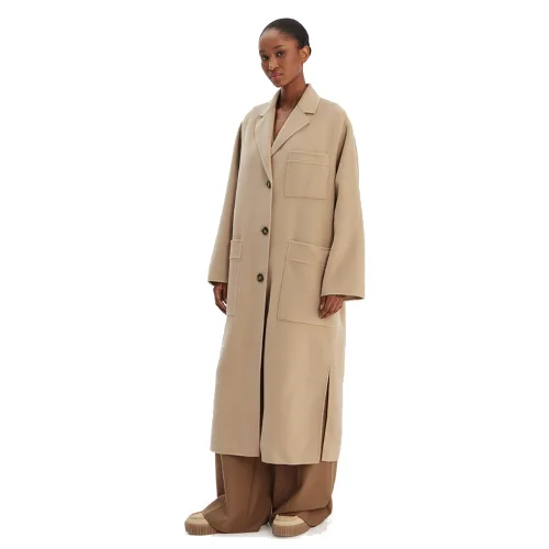 Weekend Max Mara Płaszcz wełniany Galosce 2615011021 Beżowy Relaxed Fit
