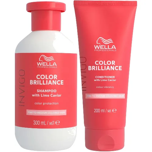 Wella Professionals Care Invigo Color Brilliance Colour Protection Shampoo & Conditioner for Fine Medium Hair 300ml