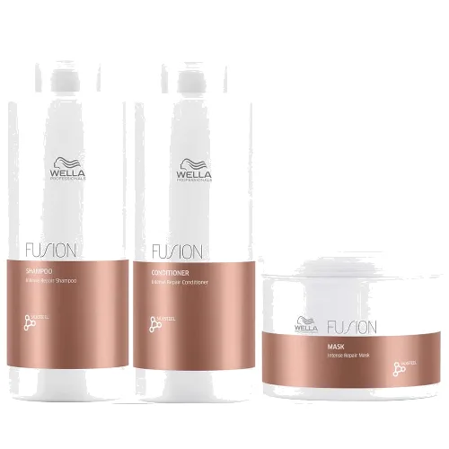 Wella Professionals Fusion Repair Shampoo, Conditioner and Mask Super Size Regime Bundle