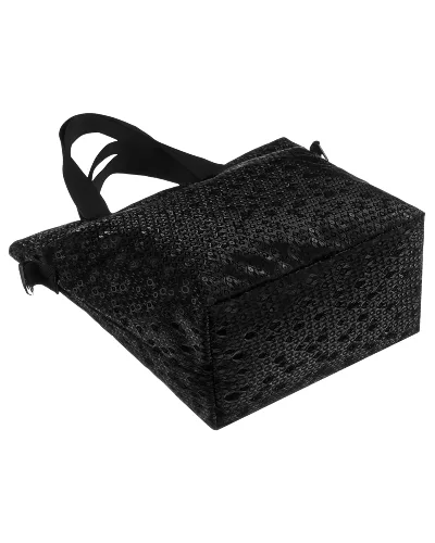 Wygodny shopper damski z poliestru w czarnym kolorze - Rovicky