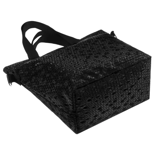 Wygodny shopper damski z poliestru w czarnym kolorze - Rovicky