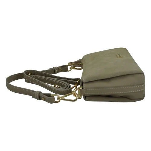 Zamszowa listonoszka damska Barberinis - Beżowa