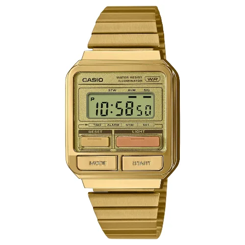 Zegarek CASIO A120WEG-9AEF. Kwarcowy, Kolor złoty. Kobieta.