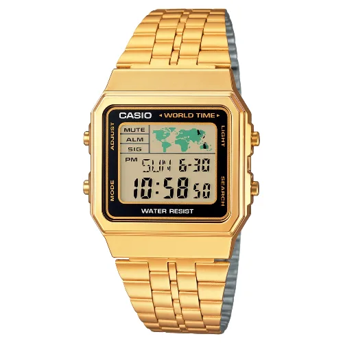 Zegarek CASIO A500WGA-1. Kwarcowy, Kolor szary. Mężczyzna.