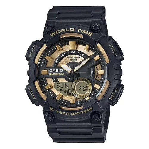 Zegarek CASIO AEQ110BW9AVDF. Kwarcowy, Kolor złoty. Mężczyzna.