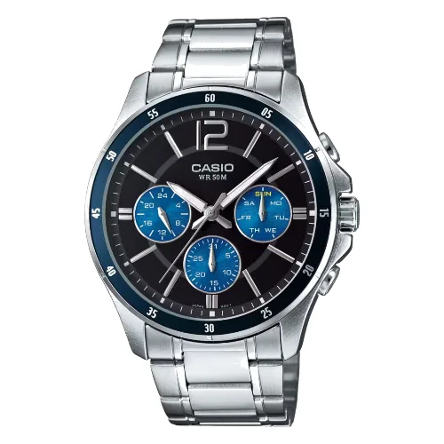 Zegarek CASIO MTP1374D2AVDF. Kwarcowy, Kolor czarny. Mężczyzna.