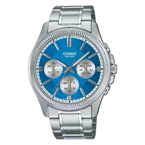 Zegarek CASIO MTP1375PD2A2V. Kwarcowy, Kolor niebieski. Mężczyzna.
