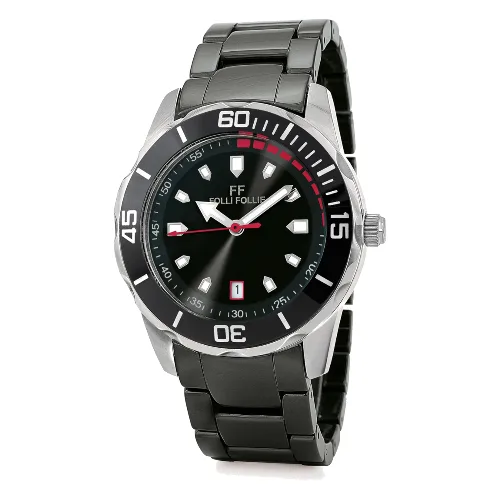 Zegarek FOLLI FOLLIE WF18T031BDK. Kwarcowy, Kolor czarny. Unisex.