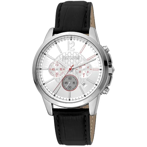 Zegarek JUST CAVALLI JC1G175L0215. Kwarcowy, Kolor szary. Mężczyzna.