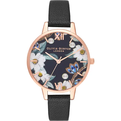 Zegarek OLIVIA BURTON OB16GSET24. Kwarcowy, Kolor czarny. Kobieta.
