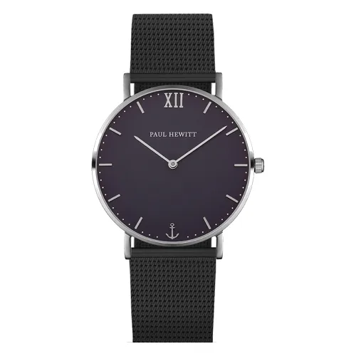 Zegarek PAUL HEWITT PHSASSTB5M101. Kwarcowy, Kolor czarny. Unisex.