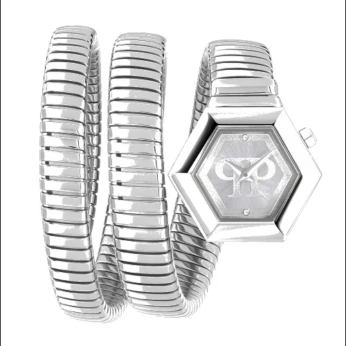 Zegarek PHILIPP PLEIN PWZAA0123. Kwarcowy, Kolor szary. Kobieta.