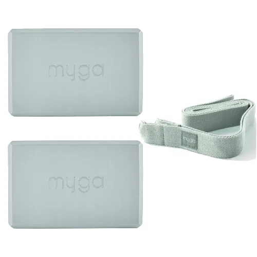 Zestaw do jogi Myga - klocek Foam Block + pasek 2 w 1