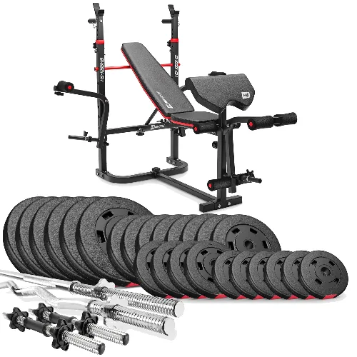 Zestaw kulturystyczny kompozytowy Hop-Sport Premium 135kg z ławką HS-1065