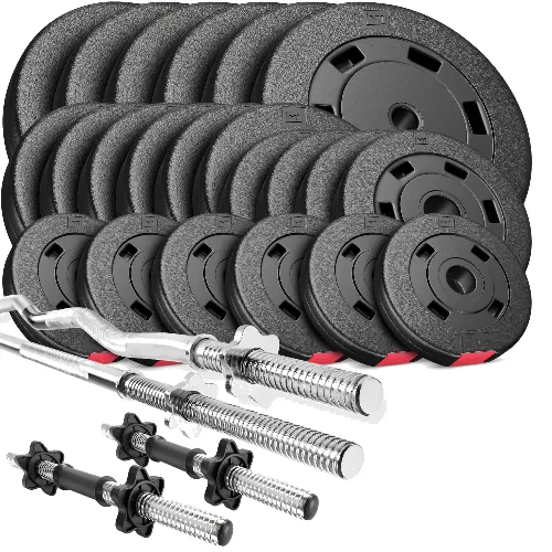 Zestaw obciążeń kompozytowych sztanga Hop-Sport Premium 125kg