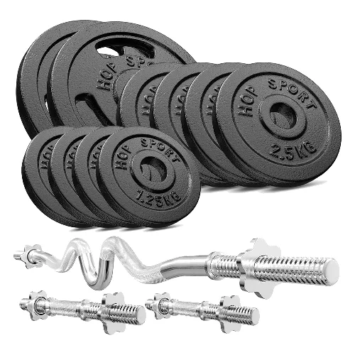 Zestaw obciążeń żeliwnych sztanga Hop-Sport Strong 38kg