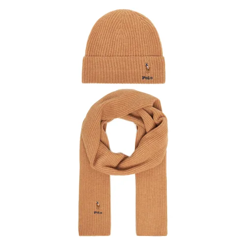 Zestaw szalik i czapka Polo Ralph Lauren 455981430002 Brązowy