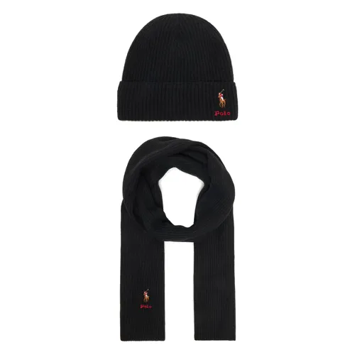 Zestaw szalik i czapka Polo Ralph Lauren 455981430003 Czarny