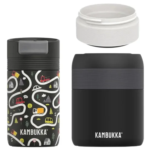 Zestaw termiczny do szkoły kubek 300ml, termos obiadowy 600ml i pojemnik