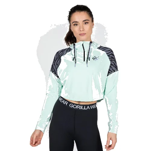 Zion Cropped Bluza z kapturem - Zielony